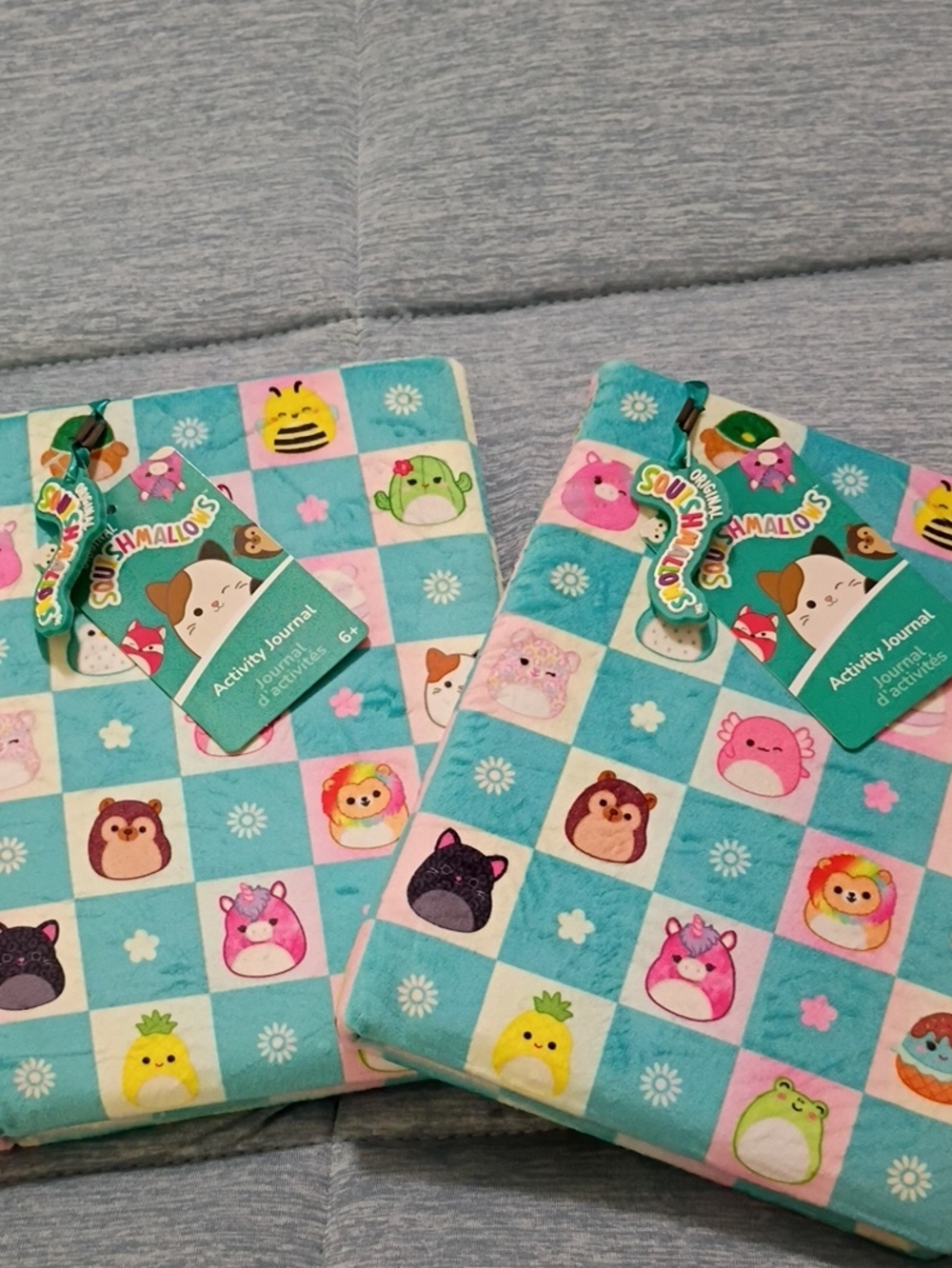 Squishmallows Aqua & Pink Patchwork Small Pets Activity Journal